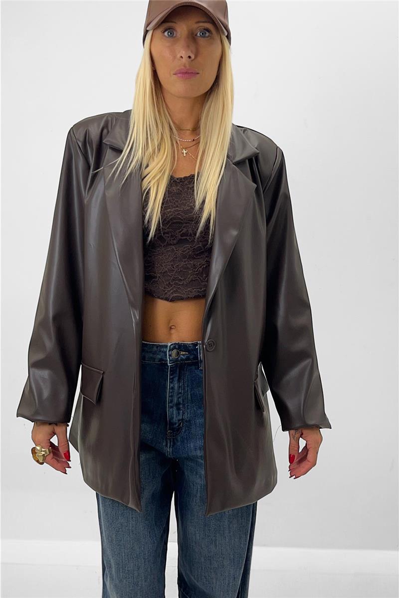 blazer effetto pelle kalie